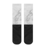 White Smoke Marble Print Crew Socks