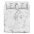White Smoke Marble Print Duvet Cover Bedding Set