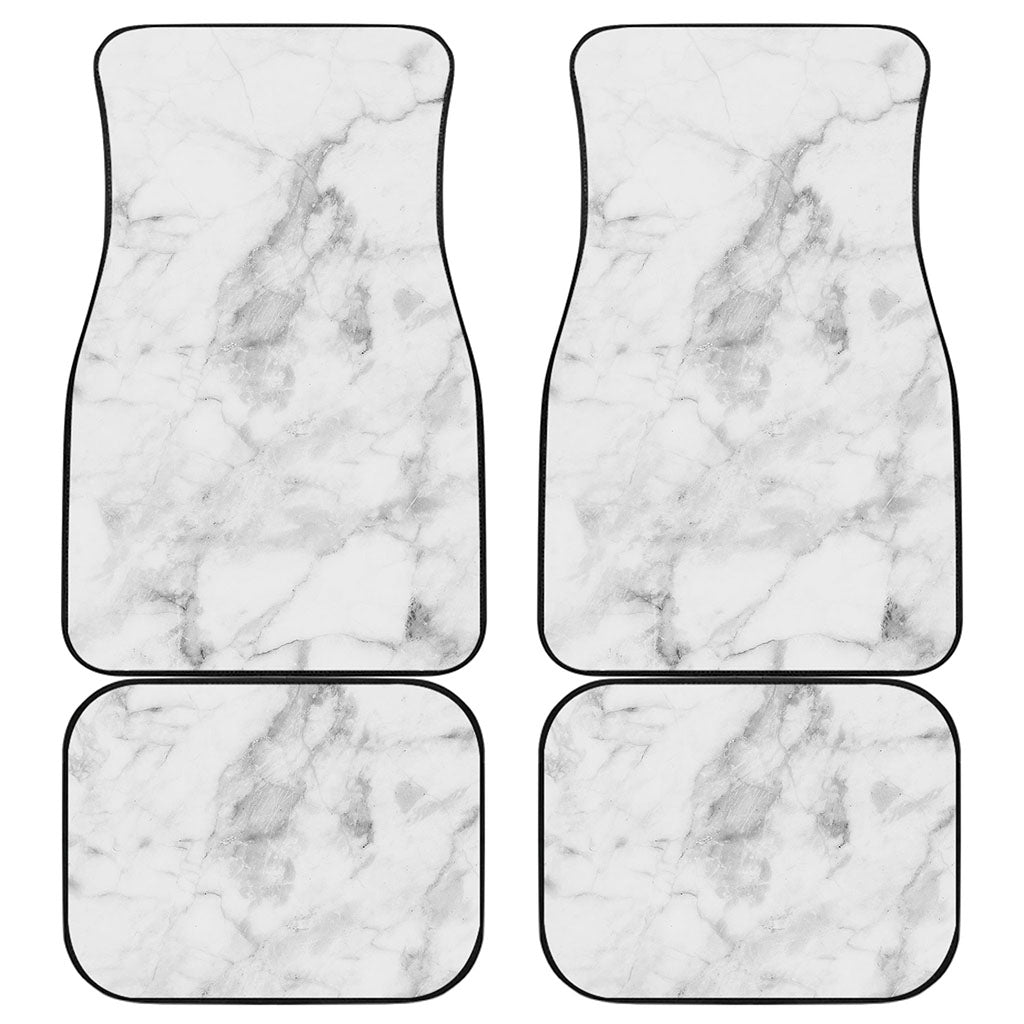 White Smoke Marble Print Front and Back Car Floor Mats