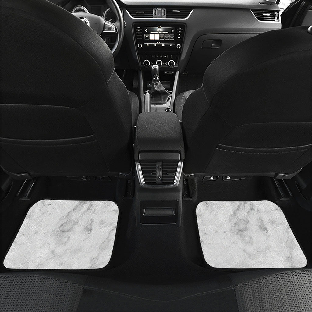 White Smoke Marble Print Front and Back Car Floor Mats