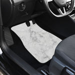 White Smoke Marble Print Front and Back Car Floor Mats