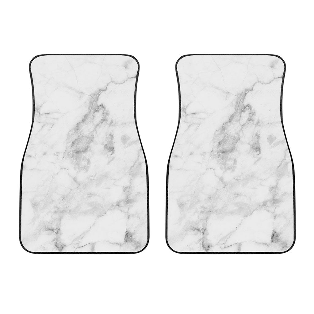 White Smoke Marble Print Front Car Floor Mats