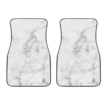 White Smoke Marble Print Front Car Floor Mats