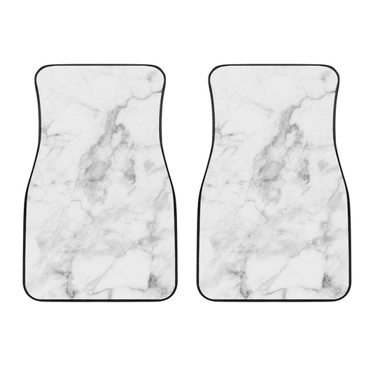 White Smoke Marble Print Front Car Floor Mats