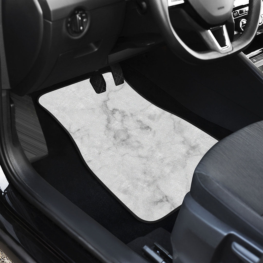 White Smoke Marble Print Front Car Floor Mats