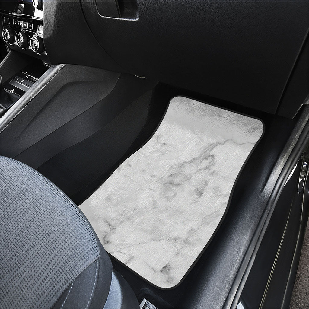 White Smoke Marble Print Front Car Floor Mats