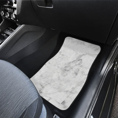 White Smoke Marble Print Front Car Floor Mats