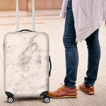 White Smoke Marble Print Luggage Cover GearFrost