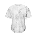 White Smoke Marble Print Men's Baseball Jersey