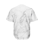 White Smoke Marble Print Men's Baseball Jersey