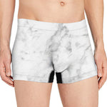 White Smoke Marble Print Men's Boxer Briefs