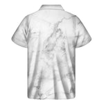 White Smoke Marble Print Men's Short Sleeve Shirt