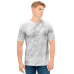 White Smoke Marble Print Men's T-Shirt