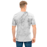 White Smoke Marble Print Men's T-Shirt