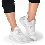 White Smoke Marble Print Mesh Knit Shoes GearFrost
