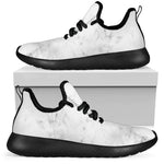 White Smoke Marble Print Mesh Knit Shoes GearFrost