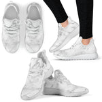 White Smoke Marble Print Mesh Knit Shoes GearFrost