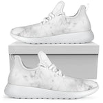 White Smoke Marble Print Mesh Knit Shoes GearFrost
