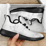 White Smoke Marble Print Mesh Knit Shoes GearFrost