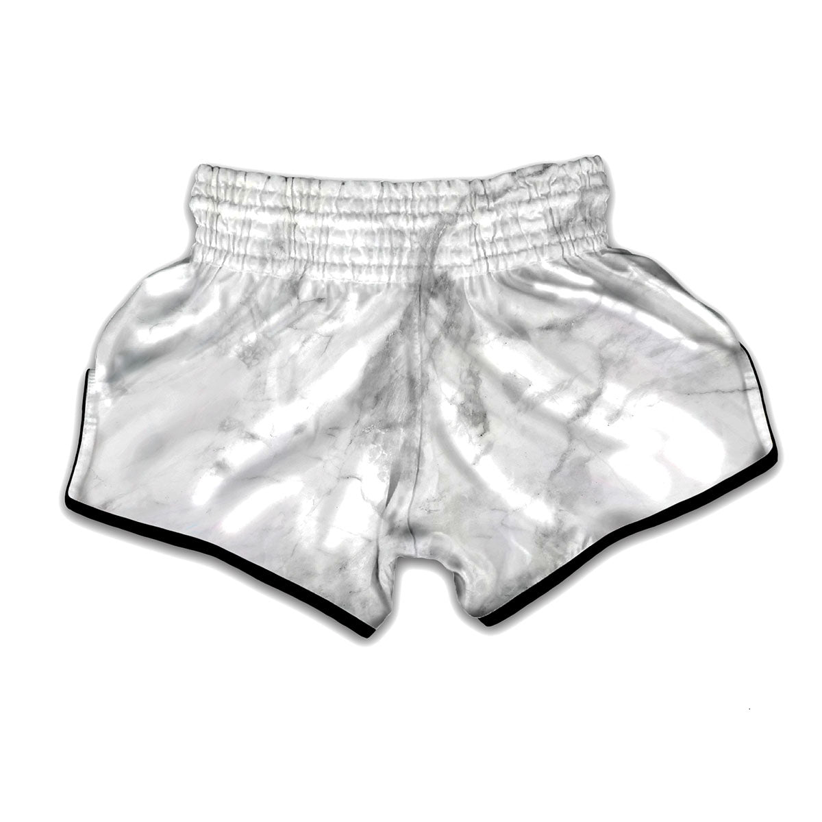 White Smoke Marble Print Muay Thai Boxing Shorts