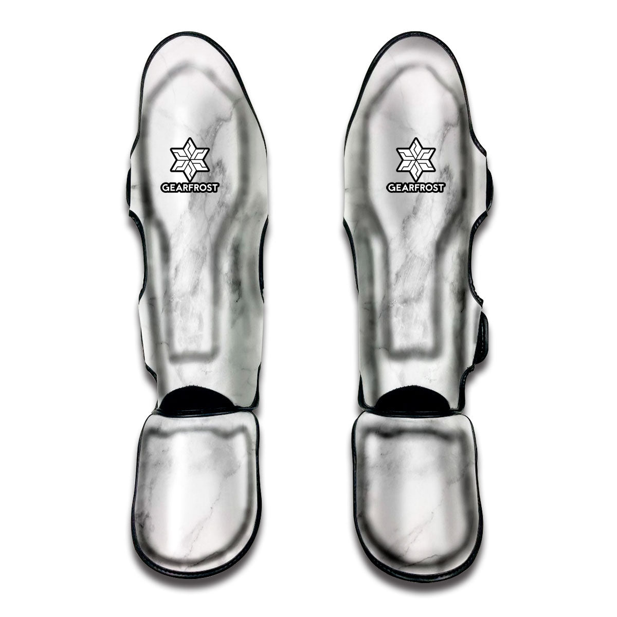 White Smoke Marble Print Muay Thai Shin Guard