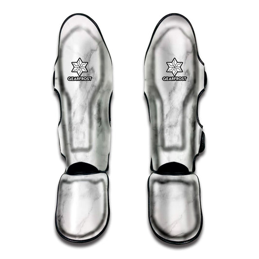 White Smoke Marble Print Muay Thai Shin Guard