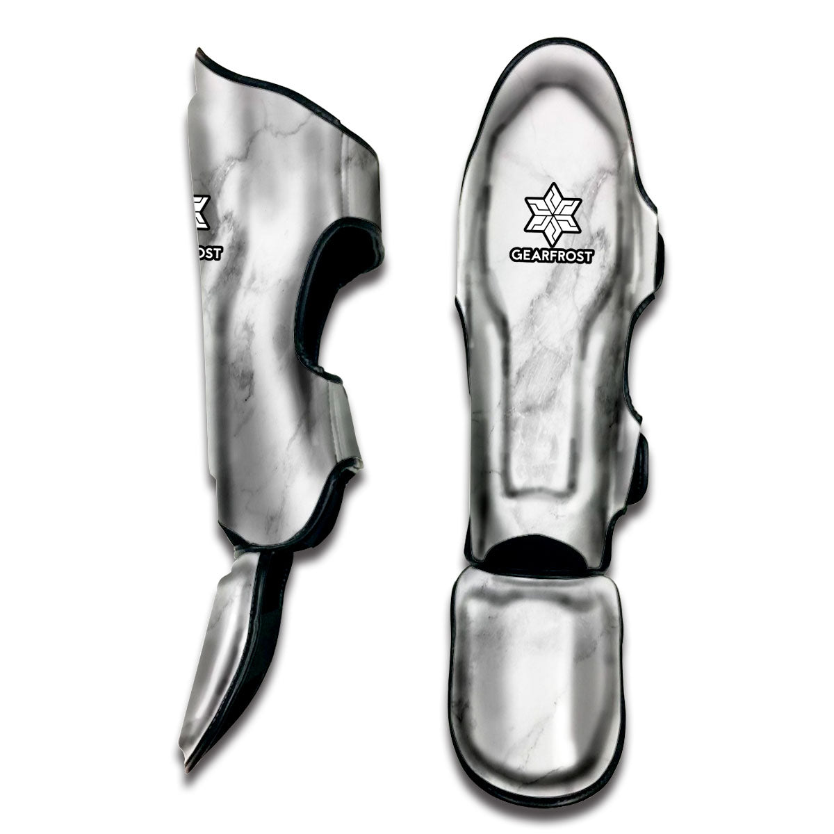 White Smoke Marble Print Muay Thai Shin Guard