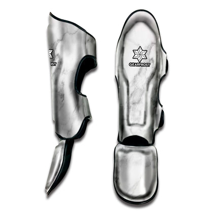 White Smoke Marble Print Muay Thai Shin Guard