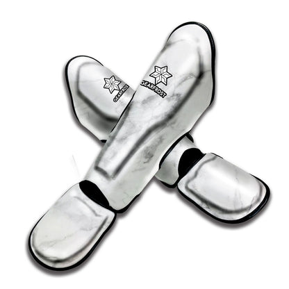 White Smoke Marble Print Muay Thai Shin Guard