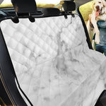 White Smoke Marble Print Pet Car Back Seat Cover