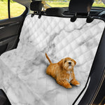 White Smoke Marble Print Pet Car Back Seat Cover