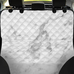 White Smoke Marble Print Pet Car Back Seat Cover