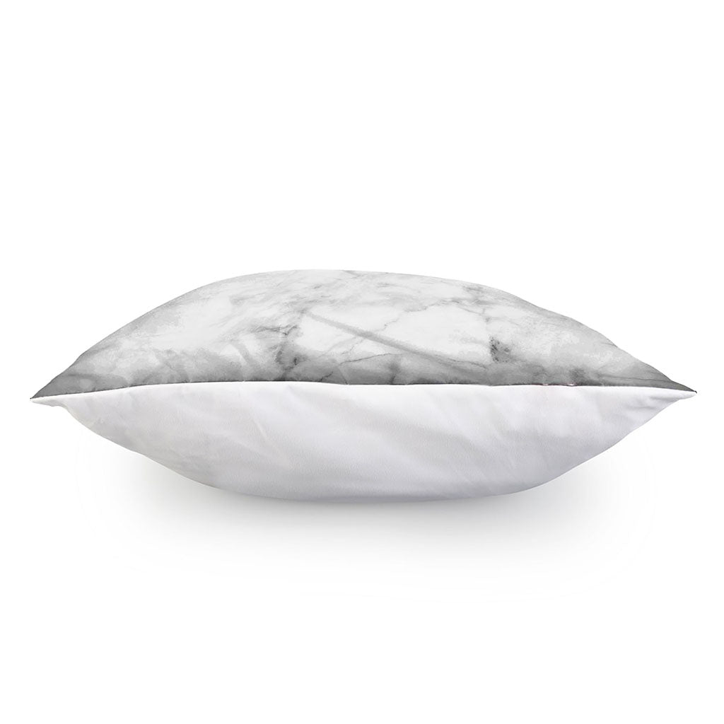 White Smoke Marble Print Pillow Cover
