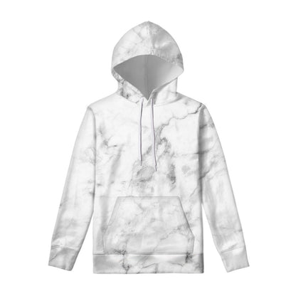 White Smoke Marble Print Pullover Hoodie