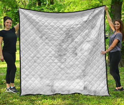 White Smoke Marble Print Quilt