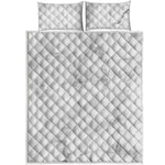 White Smoke Marble Print Quilt Bed Set
