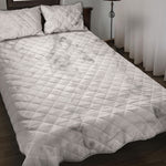White Smoke Marble Print Quilt Bed Set