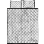 White Smoke Marble Print Quilt Bed Set