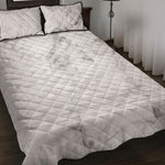 White Smoke Marble Print Quilt Bed Set