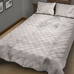 White Smoke Marble Print Quilt Bed Set