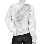 White Smoke Marble Print Women's Crewneck Sweatshirt GearFrost