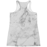 White Smoke Marble Print Women's Racerback Tank Top
