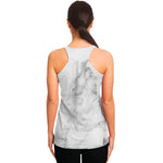 White Smoke Marble Print Women's Racerback Tank Top