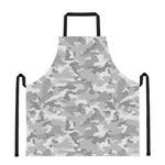 White Snow Camouflage Print Apron