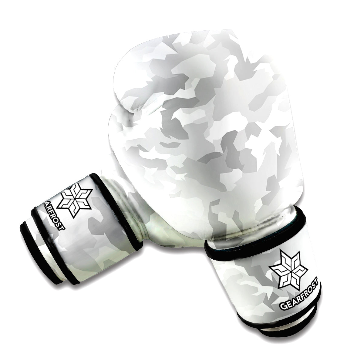 White Snow Camouflage Print Boxing Gloves