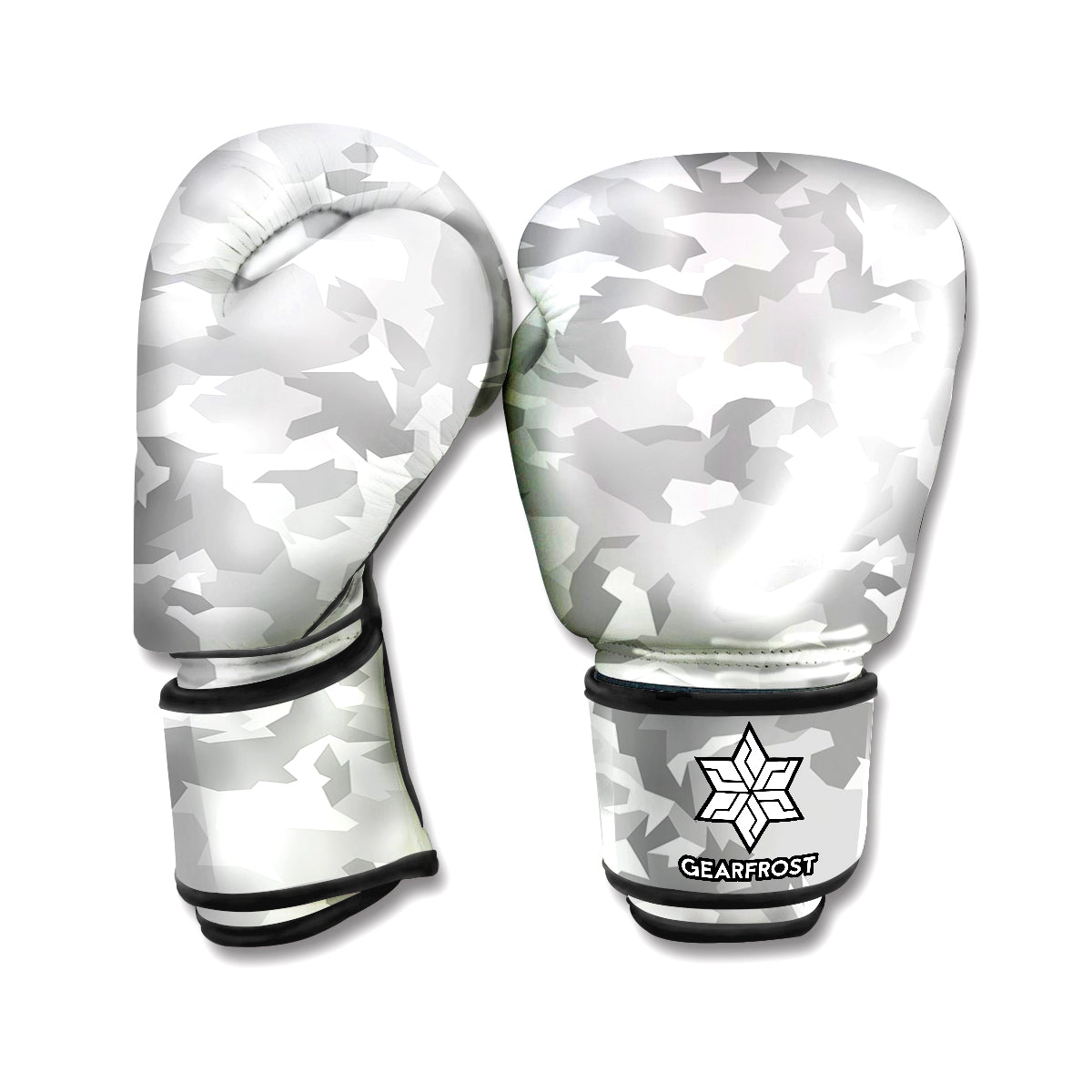 White Snow Camouflage Print Boxing Gloves
