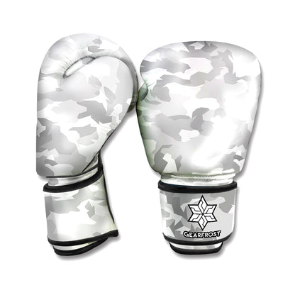 White Snow Camouflage Print Boxing Gloves