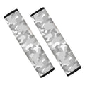 White Snow Camouflage Print Car Seat Belt Covers