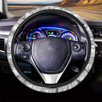 White Snow Camouflage Print Car Steering Wheel Cover
