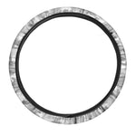 White Snow Camouflage Print Car Steering Wheel Cover
